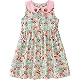 Little Bitty Strawberry Dresses Toddler Girls Cotton Sleeveless Casual Beach Summer Sundress Swing Princess Dress Size 2-6T