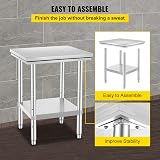 KITGARN Stainless Steel Work Table 24x24x31 Inch Commercial Kitchen Prep NSF view 8
