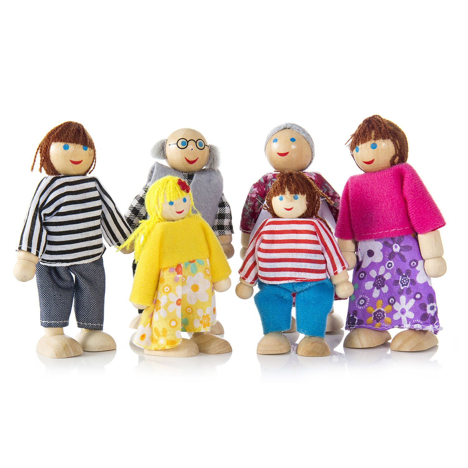 Juguetes Y Juegos Casas De Munecas Y Accesorios 6pcs Munecas De Madera Miembros De Familia Artesanal Juguete Regalo Para Ninos Bebe Munecos Para Casas De Munecas Ellert At