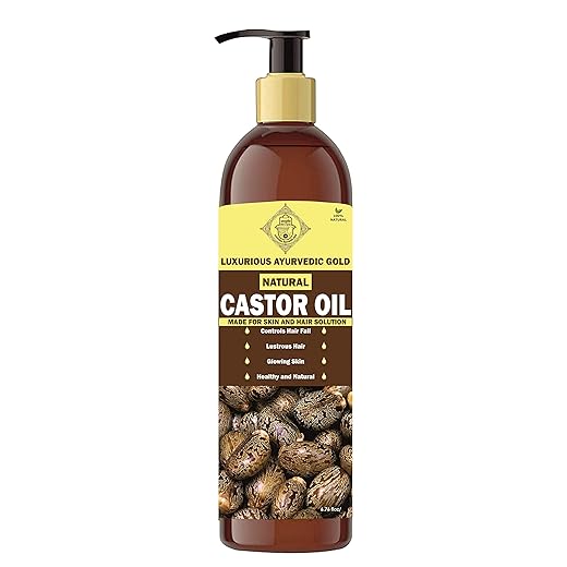 Luxurious Ayurvedic Gold Castor Oil for Skin glow & Hair Growth