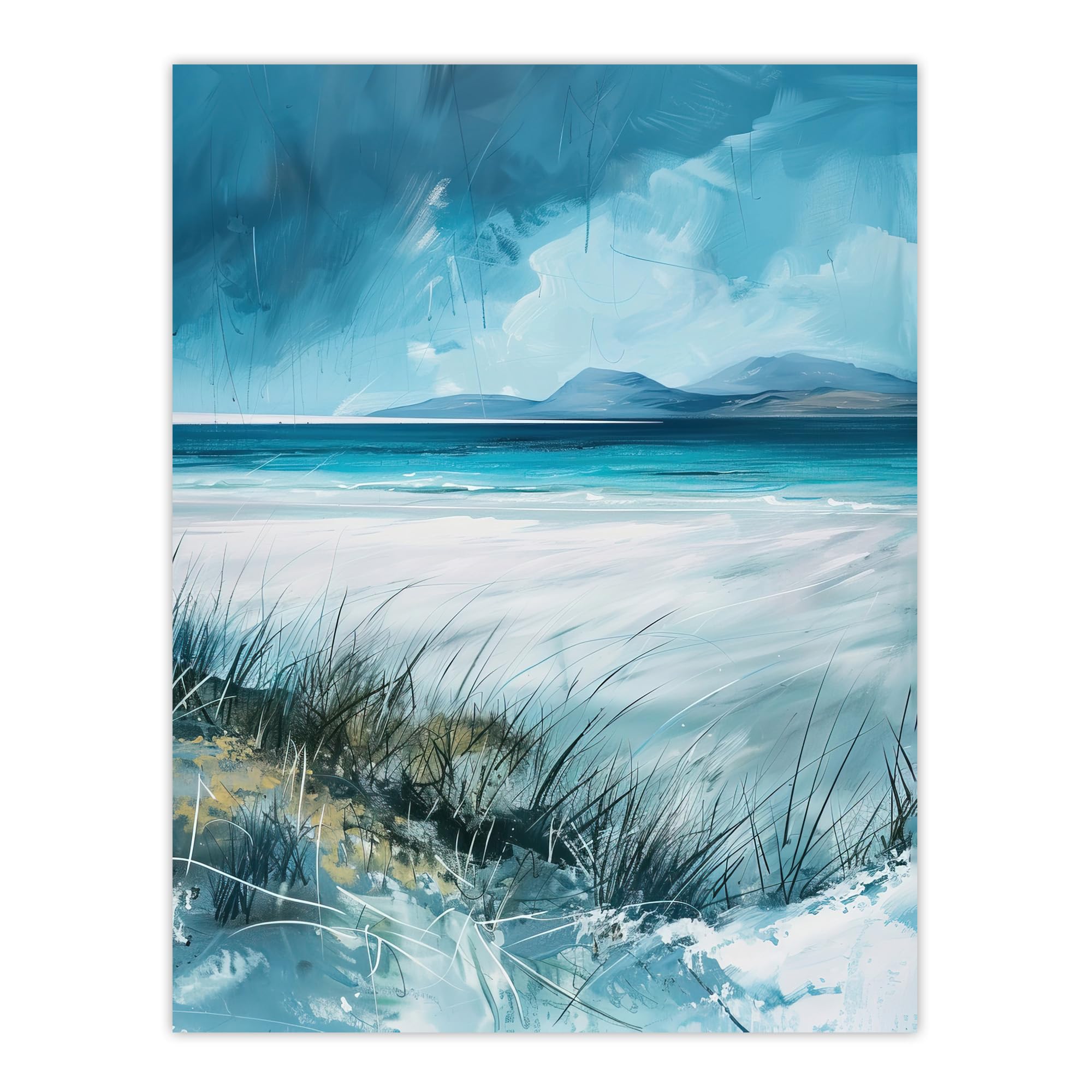 Artery8 Luskentyre Beach Isle of Harris Outer Hebrides Bathroom Toilet Large Wall Art Poster Print Thick Paper 18X24 Inch