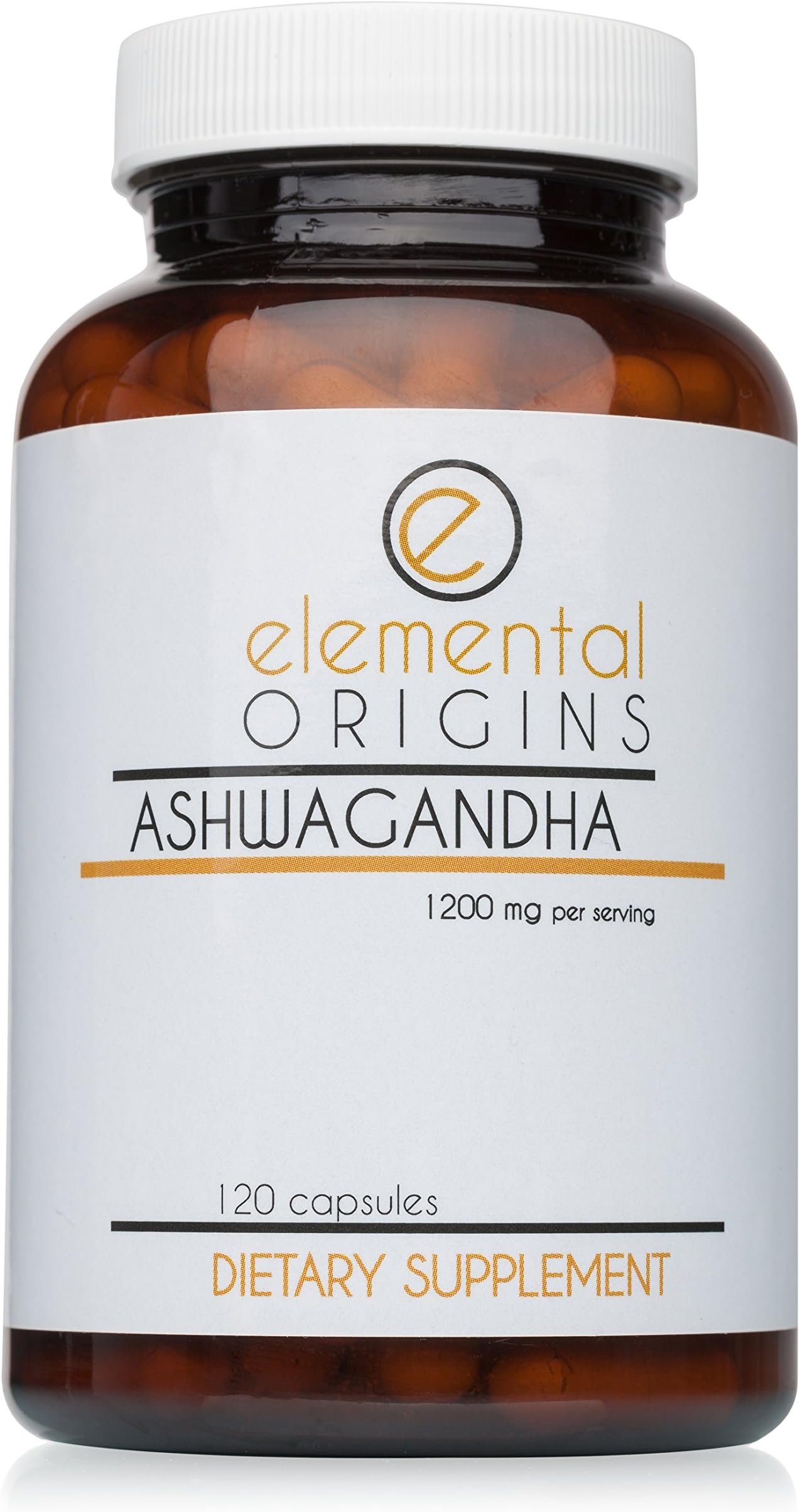 Pure Himalaya Ashwagandha Root Powder Capsules 1200mg - Ashwagandha Churna Shown to Reduce Stess, Lower Anxiety, Improve Immune Function and Increase Libido. Includes 120 Vegetable Capsules.