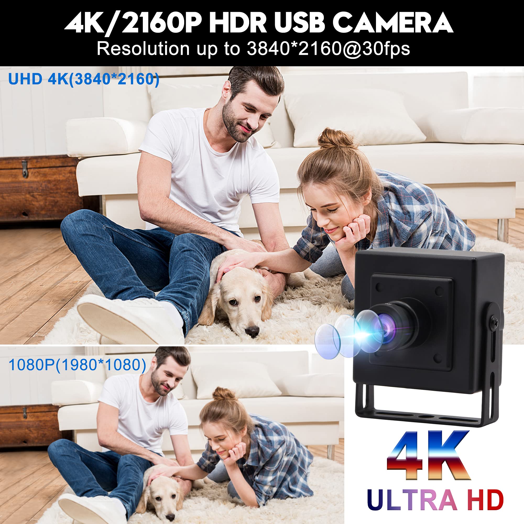 Mua ELP 4K Mini USB Camera with 3.6mm Lens and 3840x2160 HD Resolution ...
