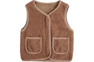 YAGATA Toddler Puffer Vest Boys Girls Fleece Vest Puffy Toddler Boy Sleeveless Jacket Coat with Removable Hood