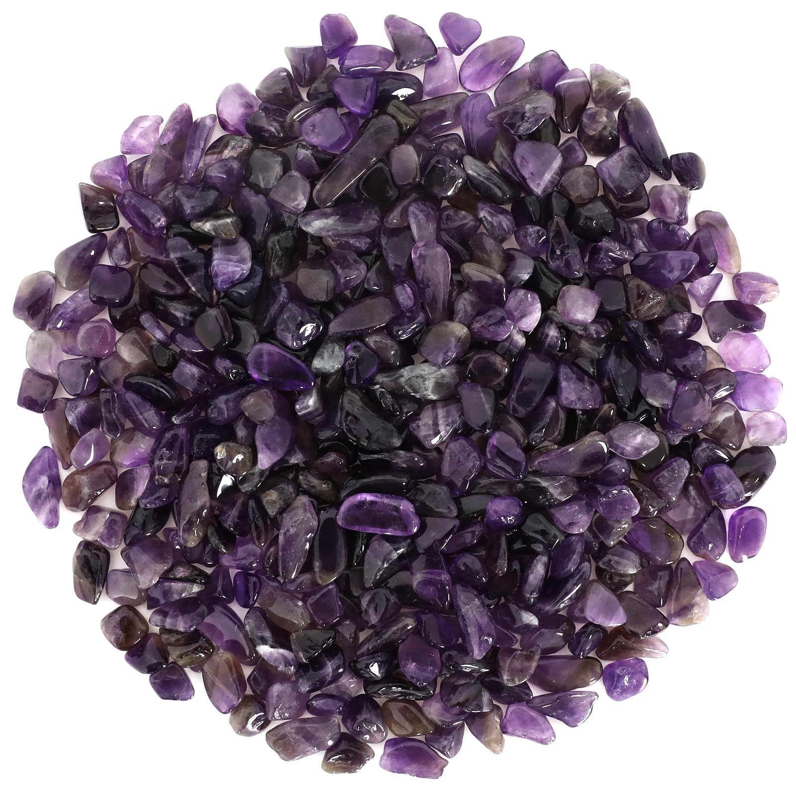 1.1lb Natural Crushed Amethyst Crystal Tumbled Chips-Amethyst Healing Crystals Chips Bulk, Crushed Crystal Gemstones for Crafts, Aquamarine Crystal Chips — image 1
