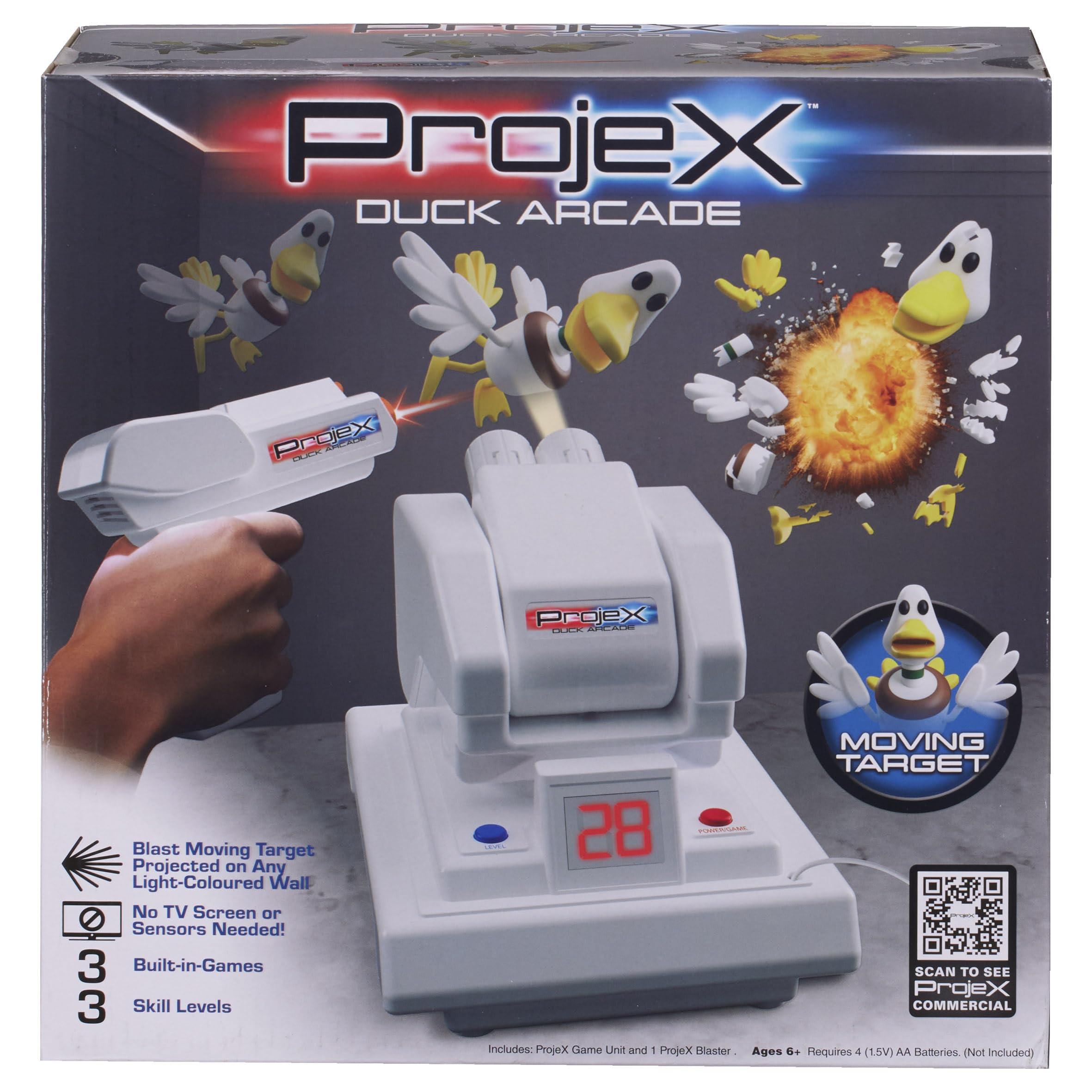Projex Duck Arcade Retro Game - Quick Reaction Target Blasting Toy With 3 Games and 3 Levels for Boys and Girls