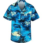 Hawaiian Shirts for Men Summer Casual Button Down Floral Shirts Men's Short Sleeve Aloha Beach Shirt