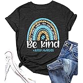 Autism Awareness Shirts Women Autistic Support Shirt Mental Health Top Puzzle Piece Special Education Teacher Tee