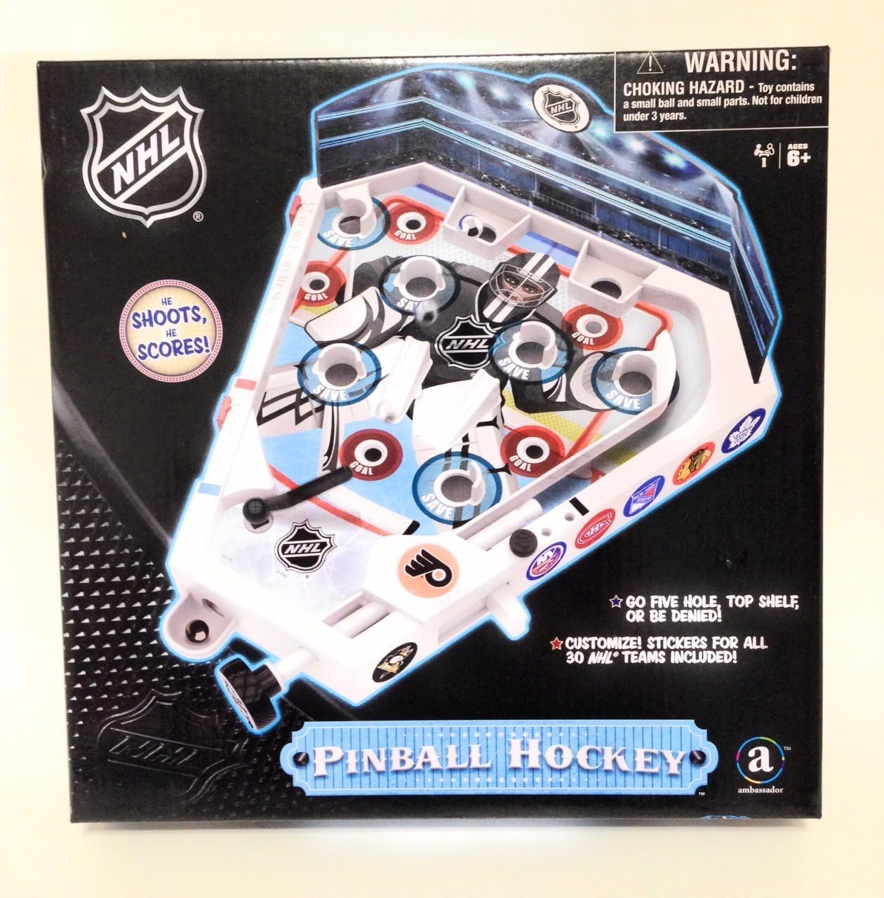 Hockey Mini Pinball Machine Game with 30 Stickers Sports