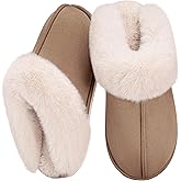 Metog Women's House Slippers Fluffy Soft Warm Slip On Bedroom Shoes Anti-Skid Cozy Plush for Indoor Outdoor