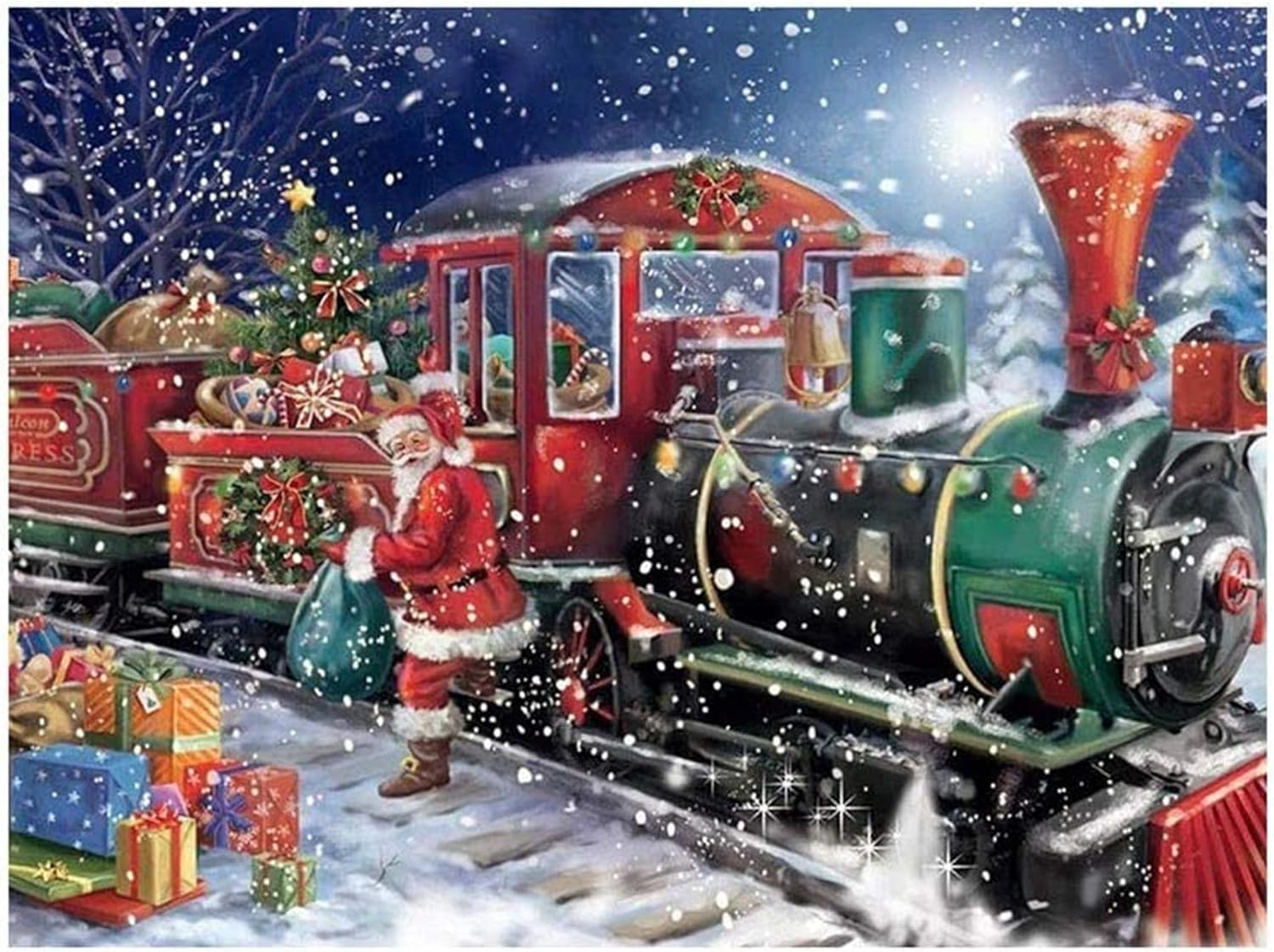 LYPXX Frohe Weihnachten Puzzle, Zug Weihnachtsmann, Pädagogische