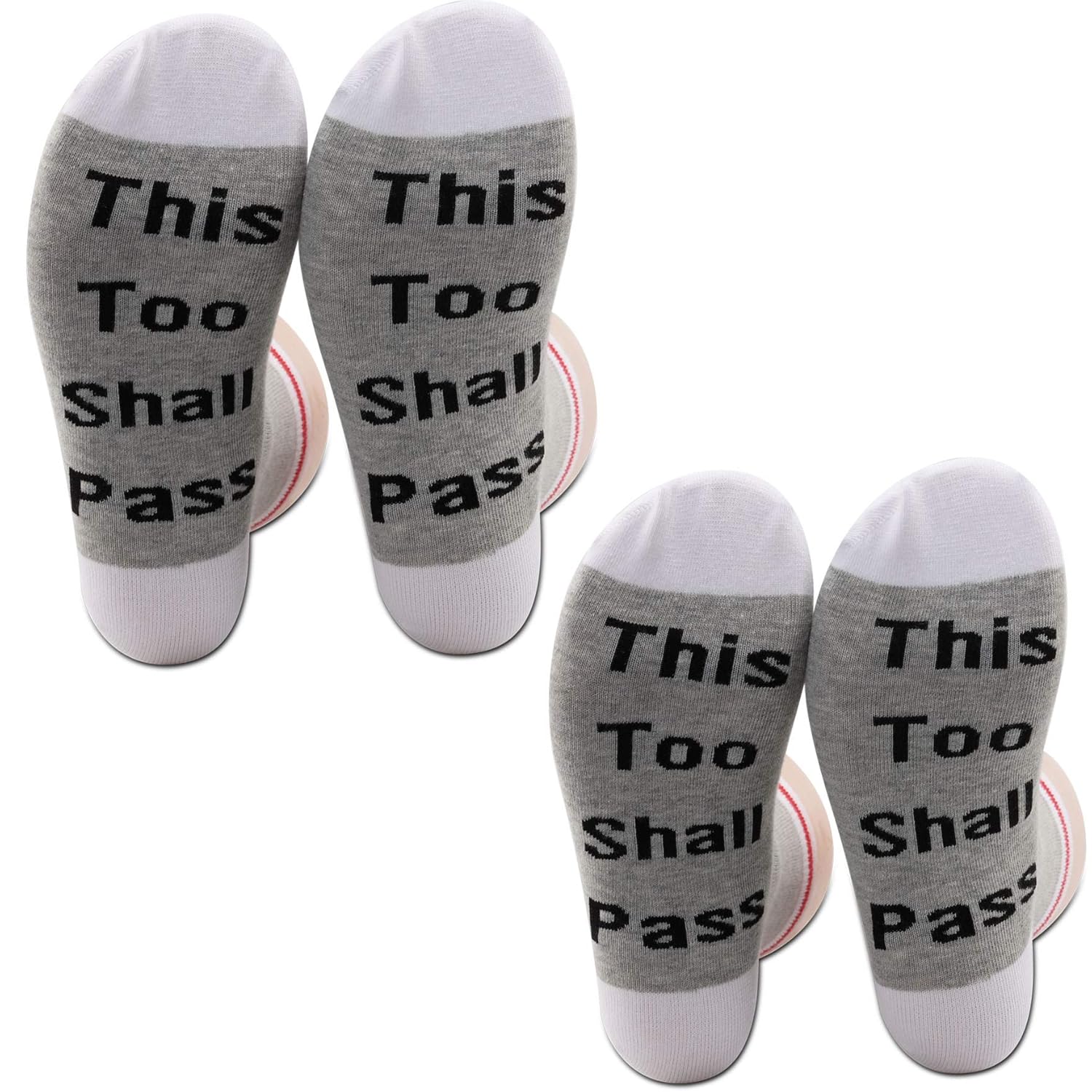 PXTIDY Cancer Awareness Socks This Too Shall Pass Crew Socks Breast