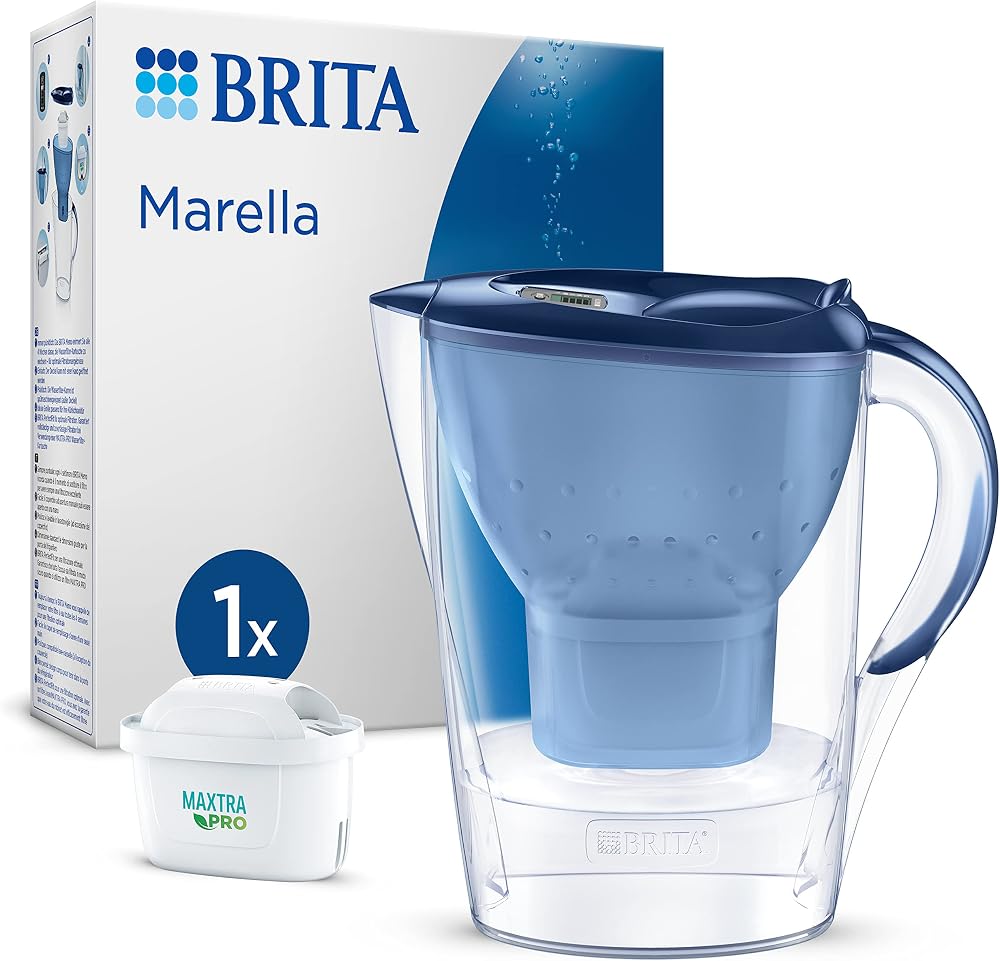 BRITA Marella Water Filter Jug Blue 2.4L with MAXTRA PRO Cartridge