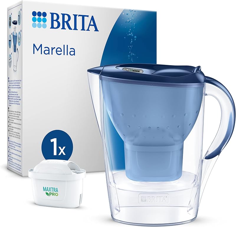 BRITA Marella Water Filter Jug Blue 2.4L with MAXTRA PRO Cartridge