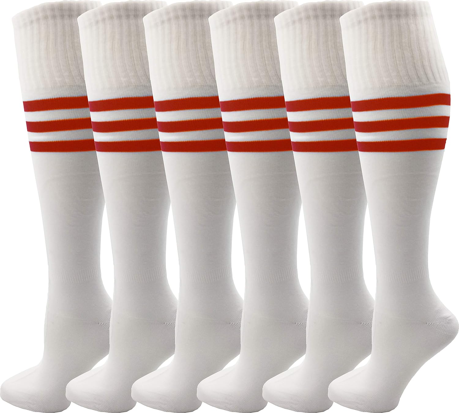 Kids Soccer Socks, 6 Pairs for Boys Girls, Knee High