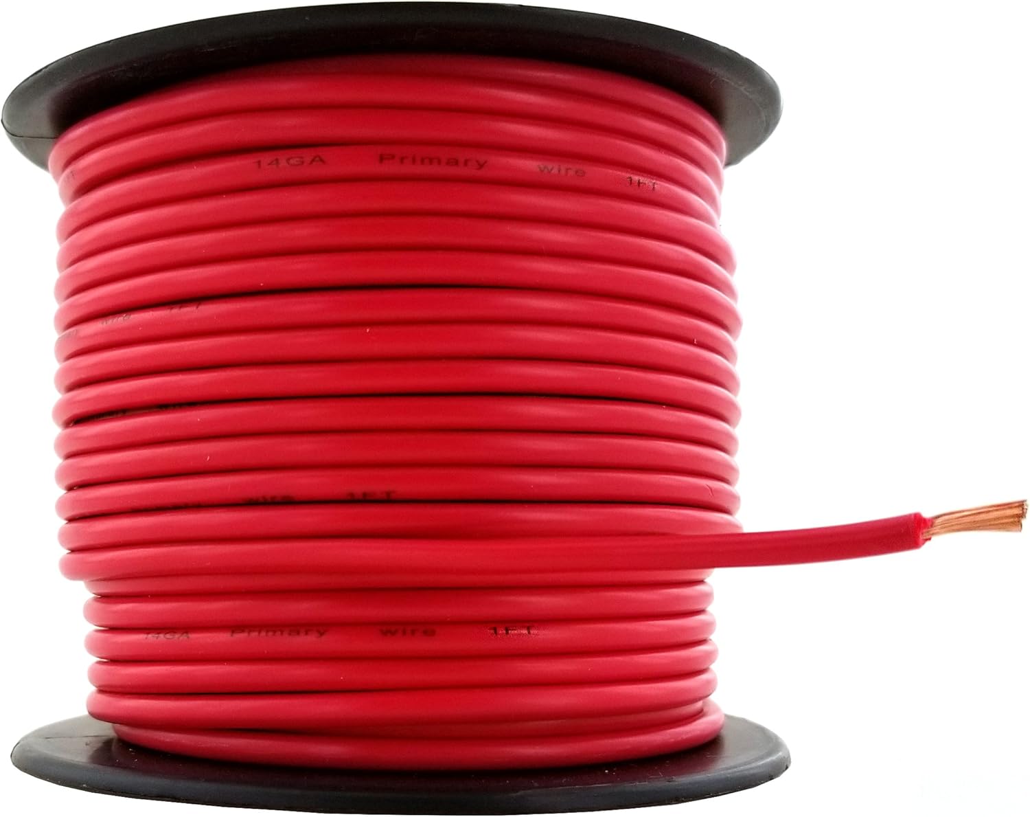 14 Gauge Copper Clad Aluminum CCA Flexible Low Voltage Primary Wire in 100 ft Roll Red Black Combo (200 Feet Total) for Car Audio Video 12 Volt Trailer Harness Wiring (Also Available in 16 Guage): Automotive