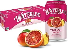 Waterloo Sparkling Water, Tropical Fruit, 12 Fl Oz Cans (Pack of 12) | Naturally Flavored, Zero Calories and Zero Sugar or Sw