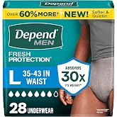 Depend Fresh Protection Adult Diapers for Men, Large, 28 Count