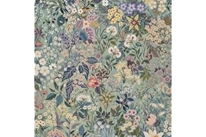 Kalafona Vintage Floral Peel and Stick Wallpaper – Botanical Garden Removable Wall Paper, Renter Friendly Self Adhesive Wildf