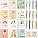 Mooliwe 24 Set/48 Pcs Positive Affirmation Gift Set Gratitude Notebooks with Pens Small Bags Motivational Encouragement Notepads Daily Affirmations Journal for Women Stress Relief Self Care (Cute)