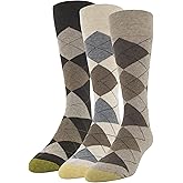 GOLDTOE mens Carlyle Argyle Crew Dress Socks, 3-pairs