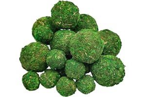 HOPELJ 16 Pcs Moss Balls Set - 8x3.15" + 8x1.6" Handmade Green Moss Balls for Home Décor, Vase Fillers, Decorative Balls for Bowls, Garden Crafts, DIY Art & Wedding Displays | Decorative Balls Centerpieces