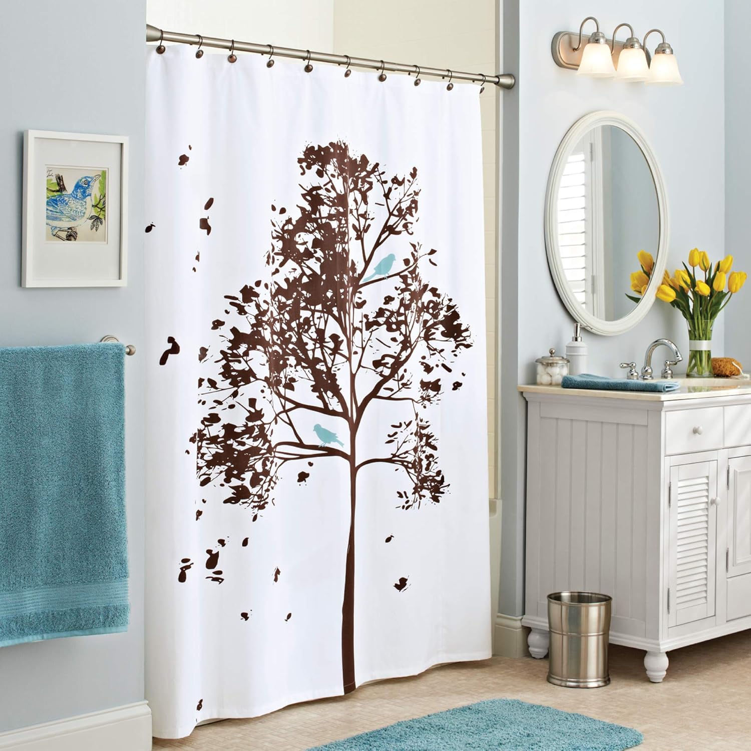 Amazon Com Better Homes And Gardens Farley Tree Fabric Shower