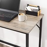 VASAGLE Computer Desk 100 x 50 x 76 cm Greige Mottled Black Steel Frame view 6