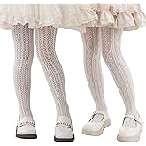 LOLANTA Girls Lace Tights Kids Sheer Patterned Fishnet Stockings 2 Pack Hollow Dance Pantyhose