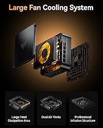 KAMRUI Mini Gaming PC, AMD Ryzen 7 Pro 5875U, 16GB