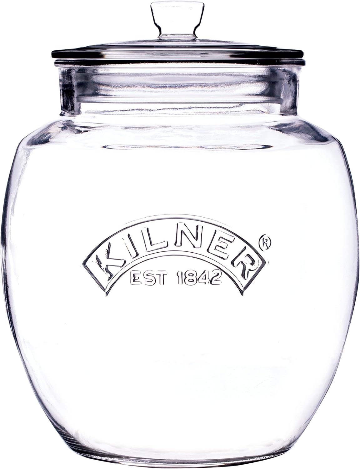 Kilner Glassware Universal Storage Jar, Durable Multi-Purpose Glass Container with Airtight Push-top Lid, 135-Fluid Ounces