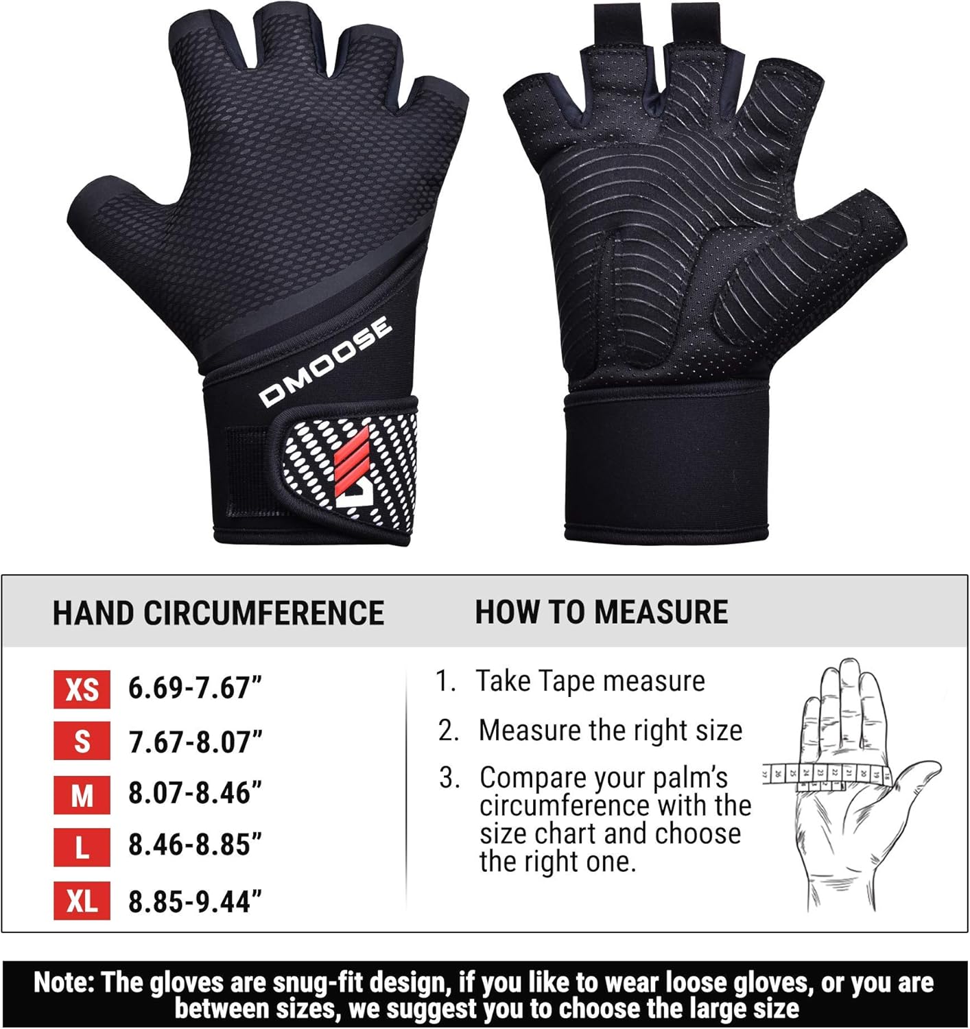 DMoose Workout Gloves for Men and Women, Weight Lifting Gloves with or Without Wrist Support, Full Palm Protection, Perfect Grip for Deadlift Fitness Gym Exercise Training : Sports & Outdoors