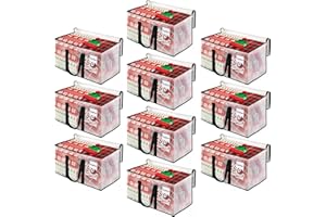 BlissTotes Moving Bags, 10-Pack Storage Bags, Moving Bags Heavy Duty Extra Large, Moving Totes, Clear moving Bags, Reinforced Handles & Tag Pocket, Christmas Totes (76L)