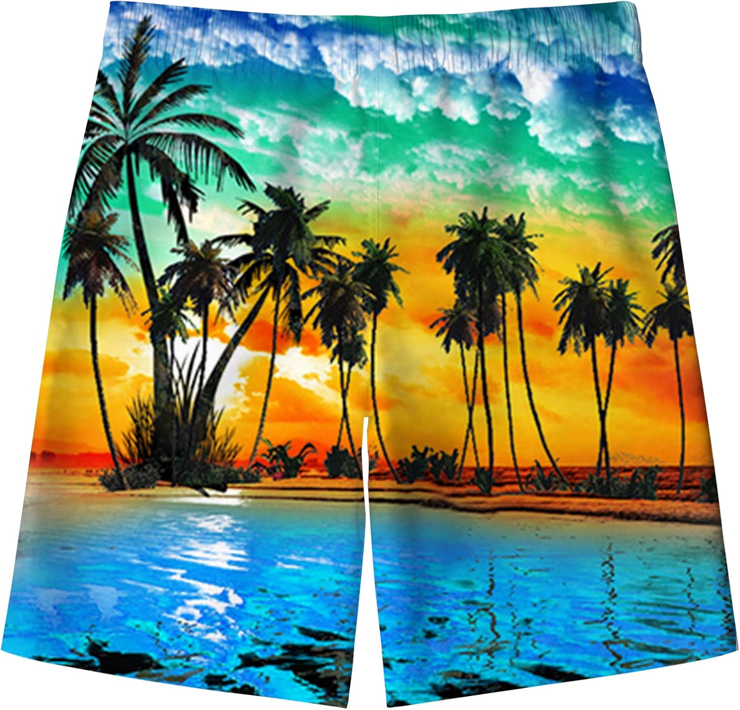 uideazone Boys Teens Swim Trunks Quick Dry Waterproof Surfing Board Shorts Drawstring Elastic Waist with Mesh Lining 5-14T: Clothing