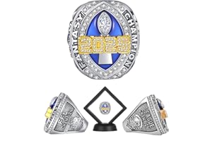 HuangouSA 2025 Fantasy Football Championship Ring League Champion Trophy Rings Premium Award for Winner