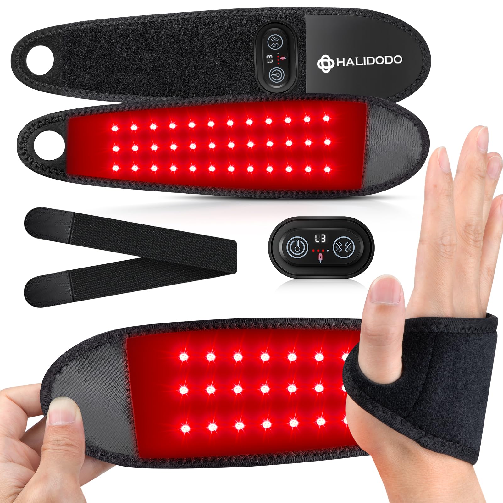 Photo 1 of *UNTESTED*
Red Light Therapy for Hand Wrist with Heat & Massage, 3000mAh Controller Infrared Light with 108 Beads Wrist Brace & Hands Wrap Pad for Knee Ankle Foot Joint