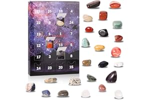 TOYMIS Christmas 24 Days Countdown Advent Calendar Rocks, Gemstone Advent Calendar Healing Crystals Christmas Countdown Calendar 2023 for Girls Boys, Kids Adults Christmas Collection Countdown