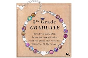 Wisedawn 2025 Graduation Gifts for Her/Girls/Women/Kids, Healing Natural Stone Bracelets with Meaningful Card