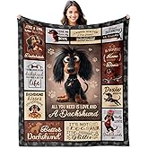 YHIKOUY Dachshund Gifts for Women Throw Blanket 50"x60", Wiener Dogs Gifts for Women, Birthday for Dachshund Mom, Doxie Moms, Dackel Owners