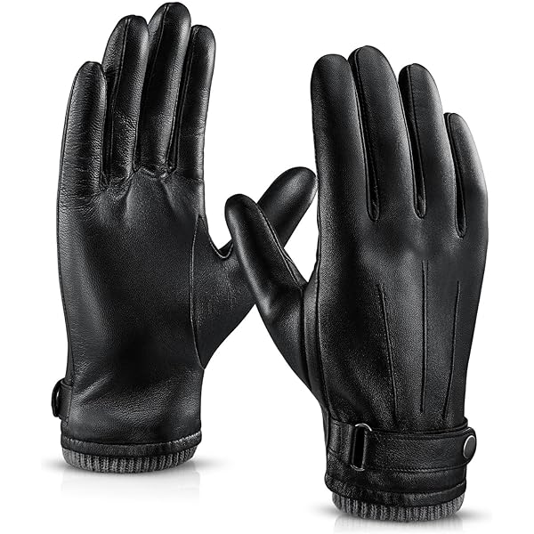 Dents Mens Henley Touch Screen Hairsheep Leather Gloves - Black