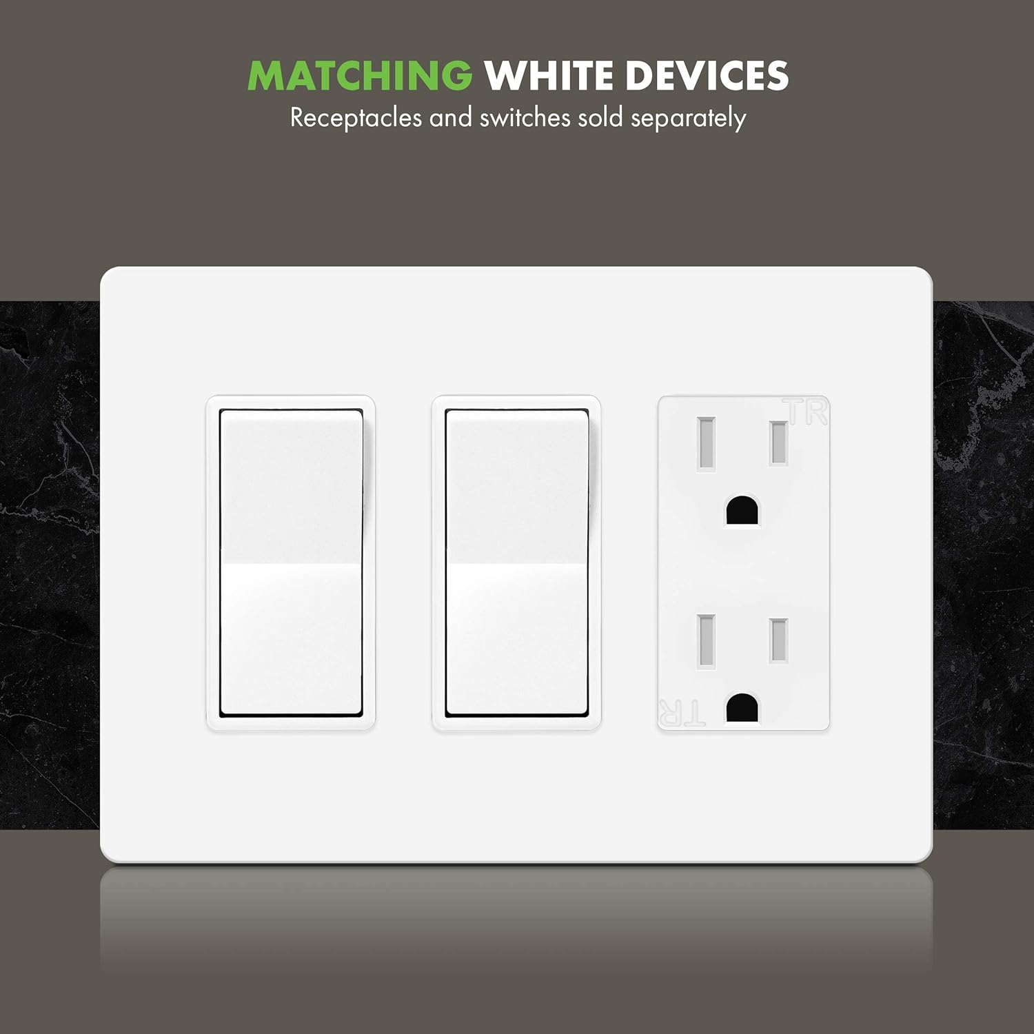 Enerlites Screwless Decorator Wall Plate Child Safe Cover, Size 3-Gang 4.68" H x 6.53" L, Unbreakable Polycarbonate Thermoplastic, SI8833-W, Glossy, White: Home Improvement