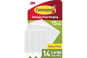 Command 15 lb Large Picture Hanging Strips 14 Pairs (28 Strips), Damage-Free Hanging Picture Hangers, No Tools Wall Hanger fo