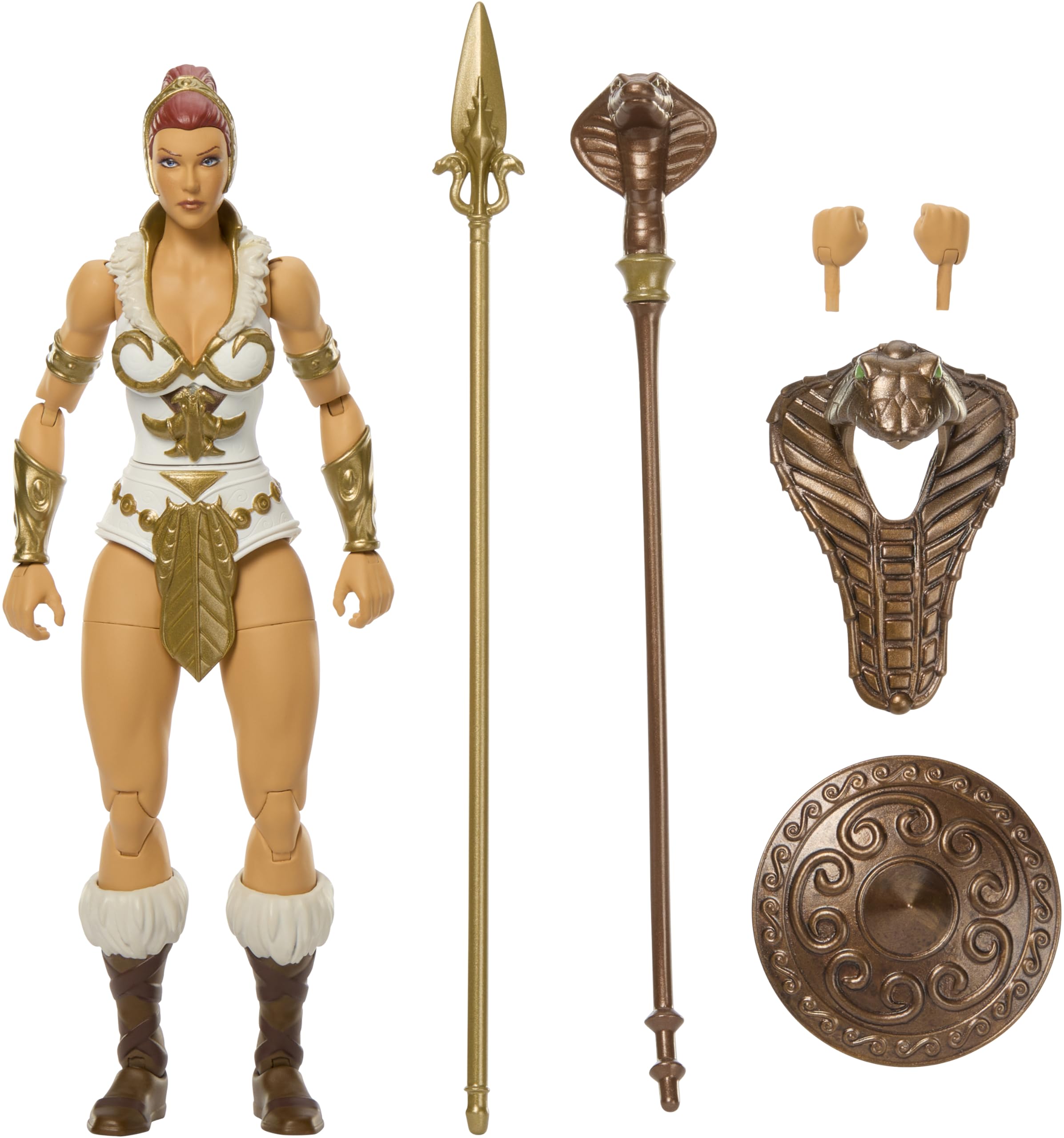 Photo 1 of Masters of the Universe Masterverse Action Figure New Eternia Teela, 7 Inch Motu Toy 30 Articulations, Removable Cobra Hood, Weapons Accessories