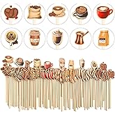 Jinei 120 PCS Coffee Stirrers Stir Sticks Natural Wooden Stir Sticks Disposable Drink Stirrers for Stirring Hot Chocolate Milkshake Restaurant Home Office(Coffee Style)