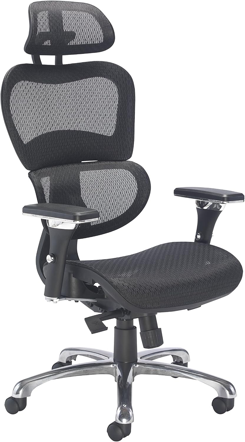 Office Hippo Ergonomic Chair Office, Office Chair with Back Support, Office Chair with Arms, Mesh, Swivel, Black