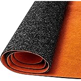 Seuqhck Oil Spill Mat, 64 x 32 Inch Garage Floor Mat Heavy Duty Absorbent Oil Pad for Under Car with Rubber Backing Protects for All Types of Spills, Black, Orange
