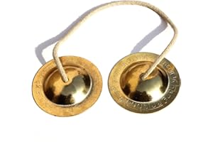 Manjeera Hand Cymbals, 3.5 Inch Metal Pair, Traditional Indian Musical Instrument for Pooja, Temple, Kirtan