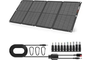 SOKIOVOLA 60W Portable Solar Panels NextGen Foldable Solar Panel Charger Kit 25% Efficiency with DC USB-C USB-A Output ETFE IP68 Waterproof Solar Panel for Travel Outdoor Camping RV Trip
