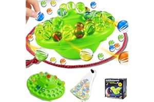 YOUAUKUA Marble Balance Game for Kids & Adults - 60 Colorful Marbles with Tilting Base | Fun Family Board Game for 1-4 Player
