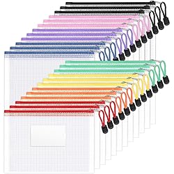 Sooez 24 Pack Mesh Zipper Pouch Bags with Label